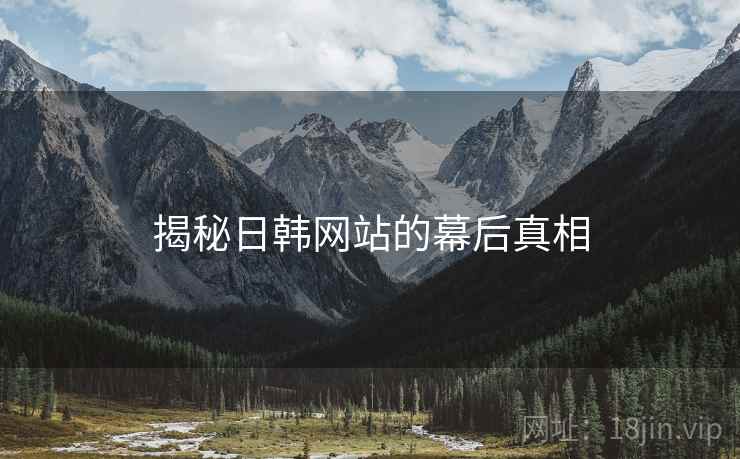 揭秘日韩网站的幕后真相