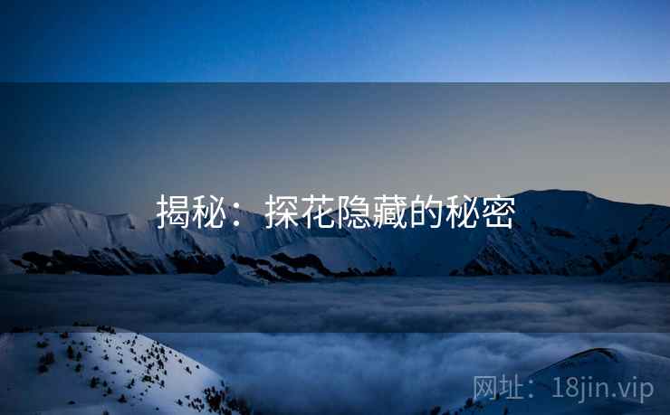 揭秘：探花隐藏的秘密